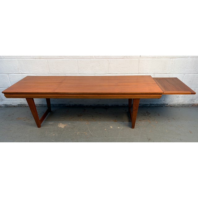 Wood Mid 20th Century Mid-Century Danish Teak Extending Coffee Table For Sale - Image 7 of 12