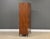 A rare mid century modern walnut color birch tall dresser armoire with small iron legs made by Heywood Wakefield Contessa....