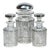 Impressive 3 Piece Antique Crystal Sterling Silver Bottle Jar Vanity Dresser Set For Sale