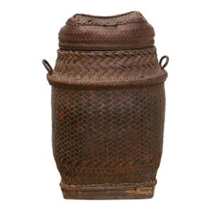Tall Handwoven Antique Ifugao Rice Basket