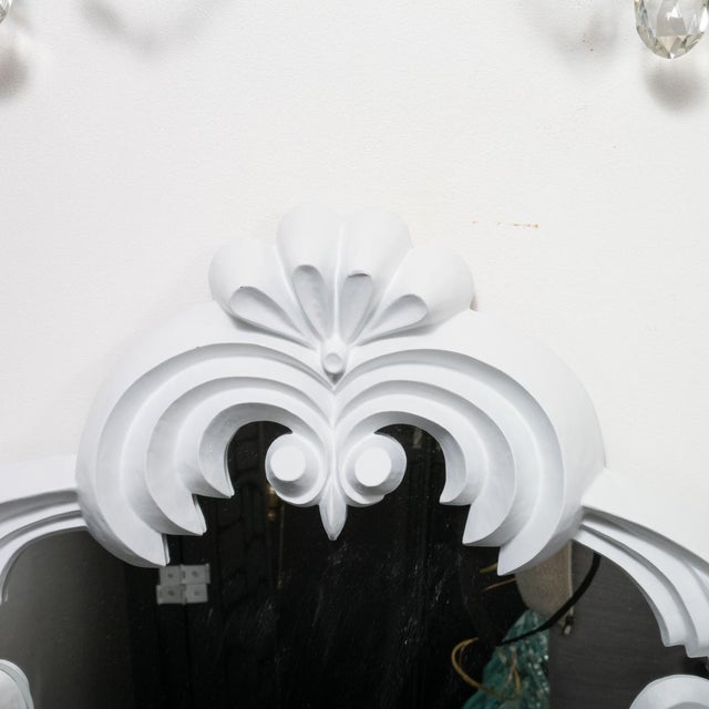White Carved Wood Mirror For Sale In New York - Image 6 of 9