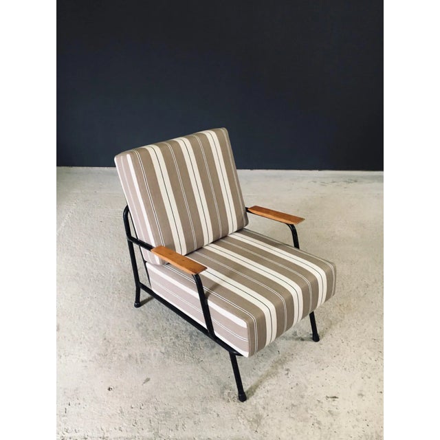 Textile Mid-Century Modern Lounge Chair, France, 1950s For Sale - Image 7 of 18