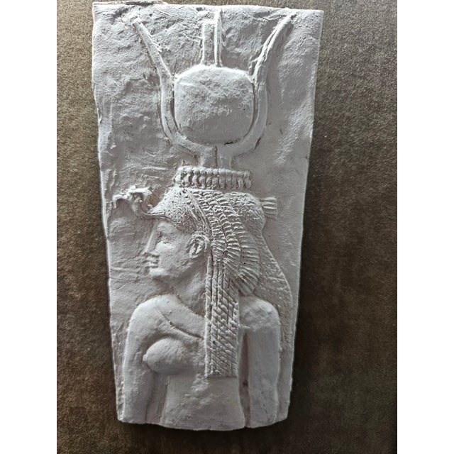 Vintage Relief Carved Plaque of Cleopatra, Framed