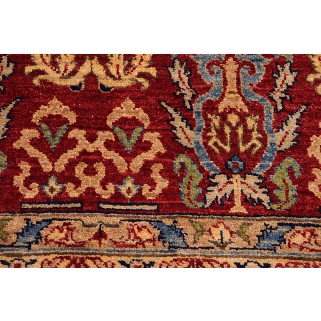 Textile 1980s Shabby Chic Ziegler Jane Red Green Hand-Knotted Wool Rug - 9'0'' X 12'0'' For Sale - Image 7 of 9