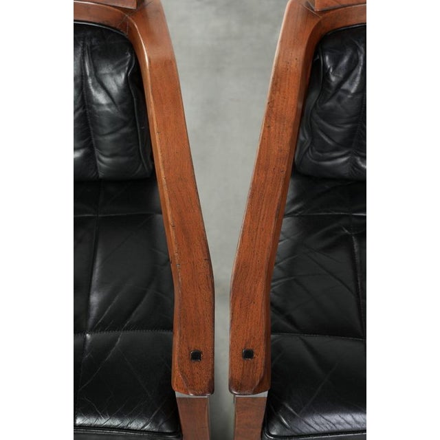 Art Deco Decoforma Series Dining Armchairs in Black Leather from Schuitema, Set of 4 For Sale - Image 10 of 18