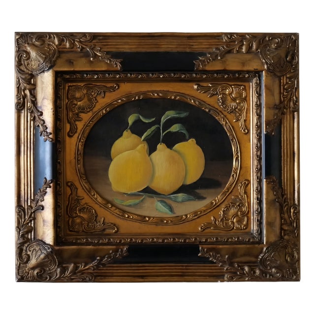 French School, Still Life with Lemons, 1890s, Oil For Sale