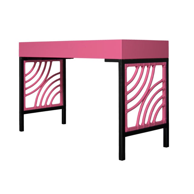 Swirl Writing Desk - Pink For Sale In West Palm - Image 6 of 9