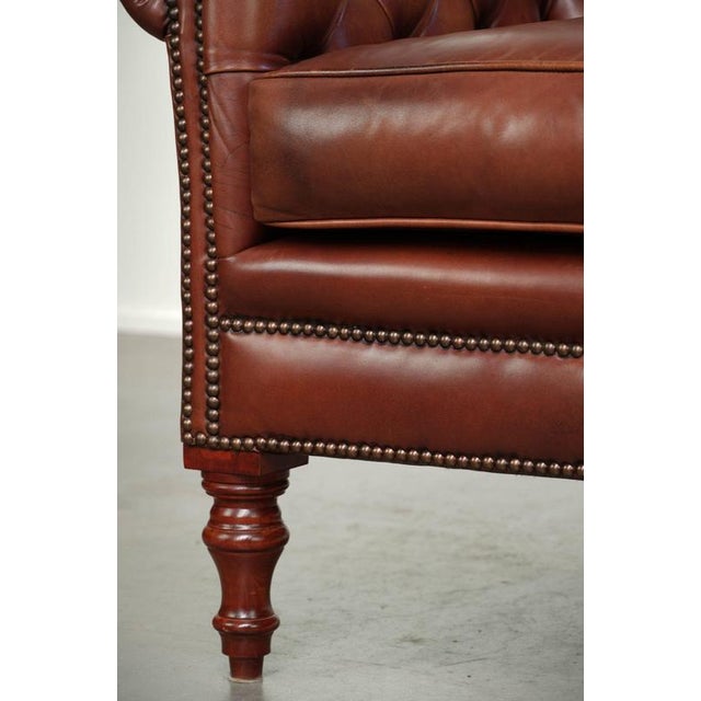 Chesterfield Club Chair in Cowhide Leather For Sale - Image 12 of 13