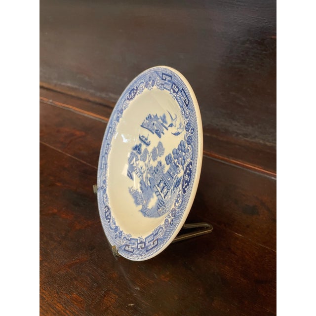 English Vintage 1940s Blue Willow Ironstone Cereal Bowl by Josiah Wedgwood For Sale - Image 3 of 3