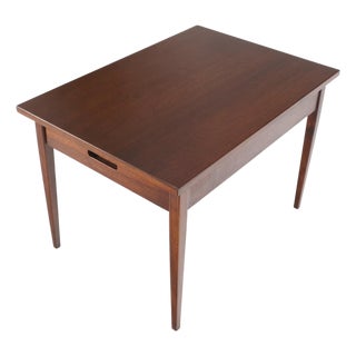 Knoll Risom One Drawer Oiled Walnut Tapered Legs End Side Table Stand Decor Mint For Sale