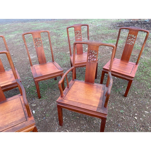 Antique Chinese Ming Style Rosewood Chair Set of 8 Need Restoration For Sale - Image 10 of 12