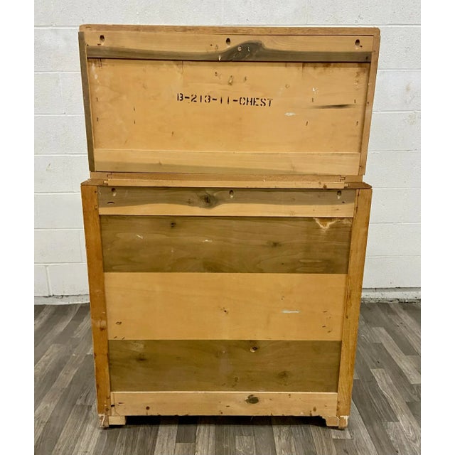 Vintage Thomasville Mid Century Blonde Art Deco Style Chest of Drawers For Sale - Image 11 of 13