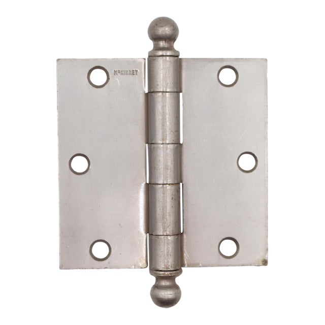 Vintage Classic 3.5 X 3.5 In. Brushed Steel Butt Door Hinge For Sale