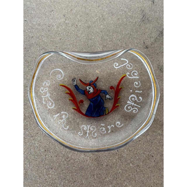 C’est La Mère Michel Trinket Tray in Enameled Glass by Émile Gallé For Sale - Image 8 of 8