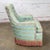 Mid-20th Century Traditional Art Deco Club or Lounge Chair Upholstered W/Beachy Fabric & Bullion Fringe For Sale - Image 4 of 18