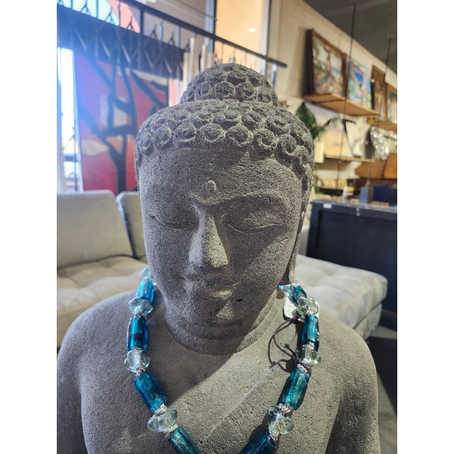 Late 20th Century Late 20th Century Indonesian Style Lava-Stone Buddha Statue For Sale - Image 5 of 6