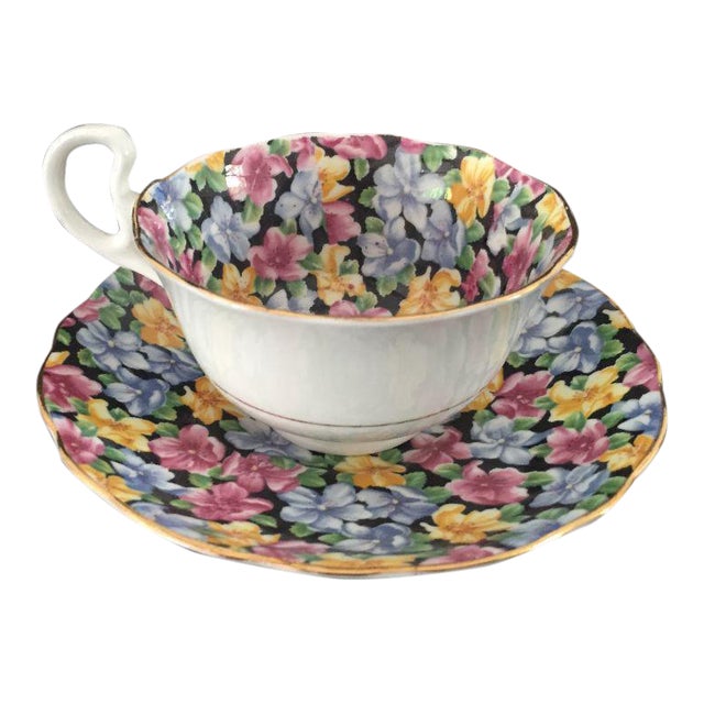 Vintage "Radfords" English Bone China Floral Teacup & Saucers Chairish