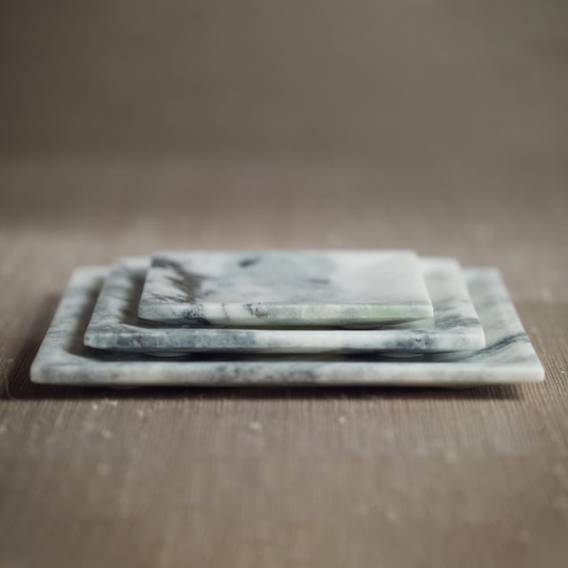 2020s Pordenone Marble Trays, Set of 2, 8" x 8" For Sale - Image 5 of 6