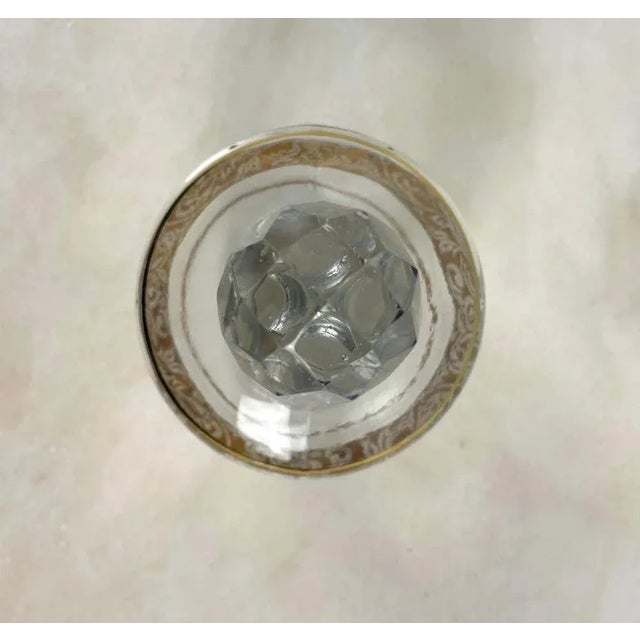 Vintage Glass Carafe with Golden Decoration, 1950 For Sale - Image 9 of 11