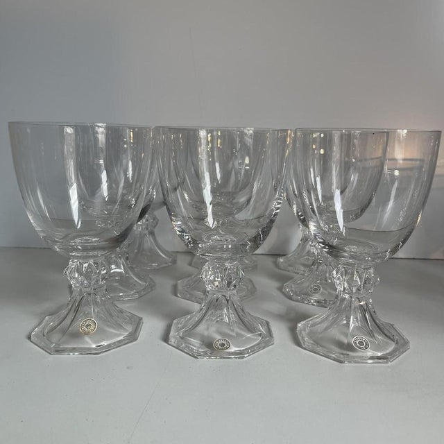 Crystal Yale Champagne, Red Wine and White Wine Glasses from Val Saint Lambert, 1970s, Set of 27 For Sale - Image 12 of 14