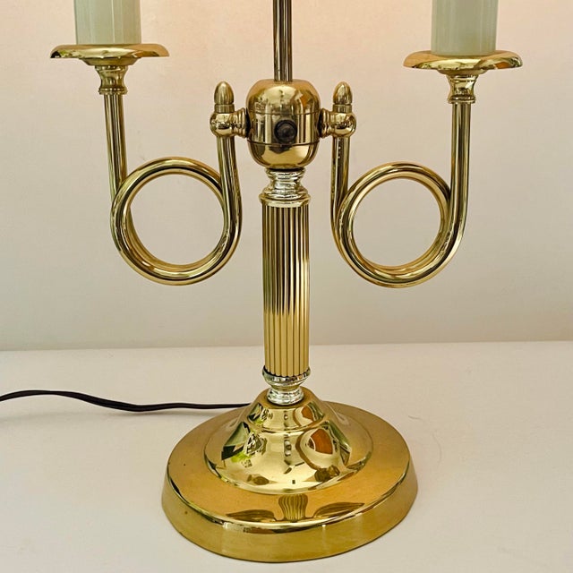 French Vintage French Bouillotte Style Brass Lamp For Sale - Image 3 of 5