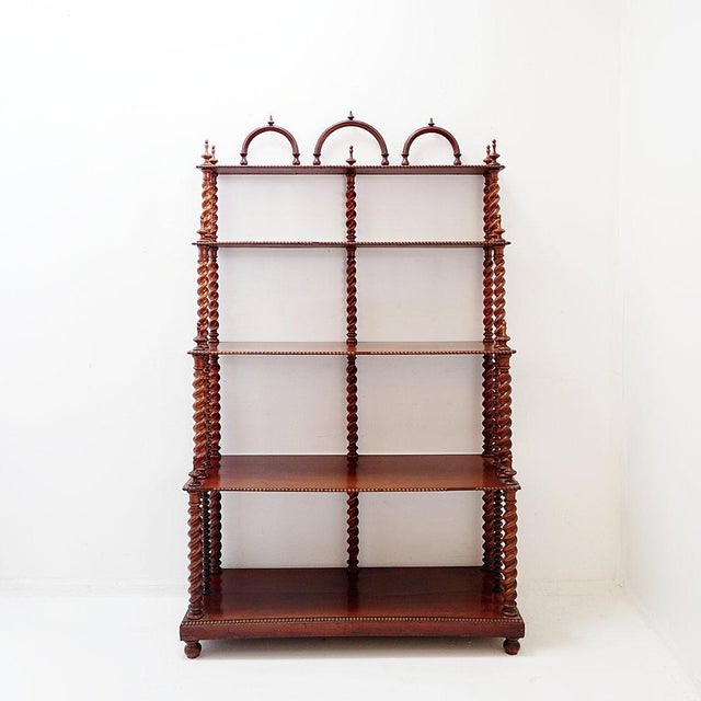 Spool-Style Bobbin Bookcase For Sale - Image 4 of 16
