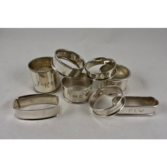 Assorted Sterling Silver Antique Napkin Rings a Mixed Set of 8 Chairish