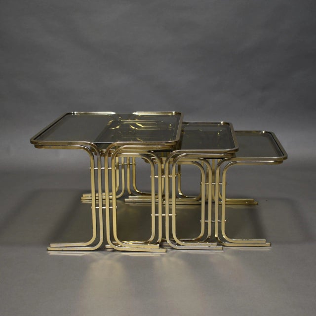 Metal Mid-Century Italian Nesting Tables, 1970s, Set of 3 For Sale - Image 7 of 18