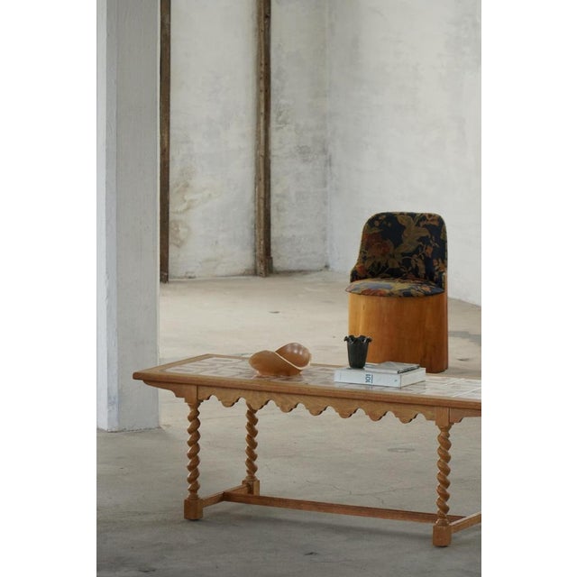 Mid-Century Modern Danish Oak Coffee Table with Ceramic Tile Top, 1950s For Sale - Image 13 of 18