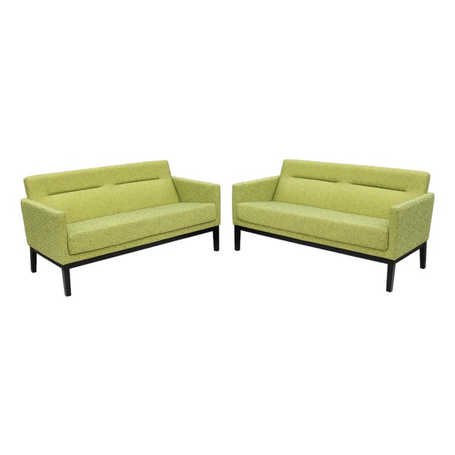 Mid-Century Style Passerelle Upholstered 2-Seat Lounge Sofas by Coalesse, a Pair For Sale