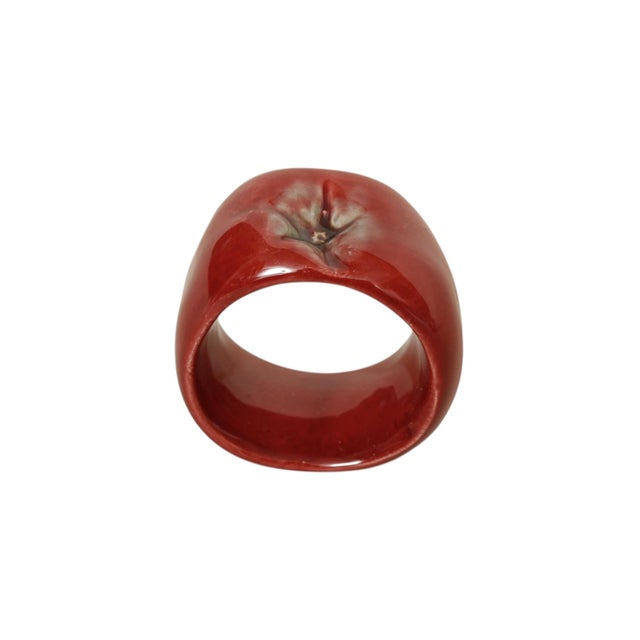 Late 20th Century Ceramic Fruit Napkin Rings, Set of 4 For Sale - Image 5 of 7
