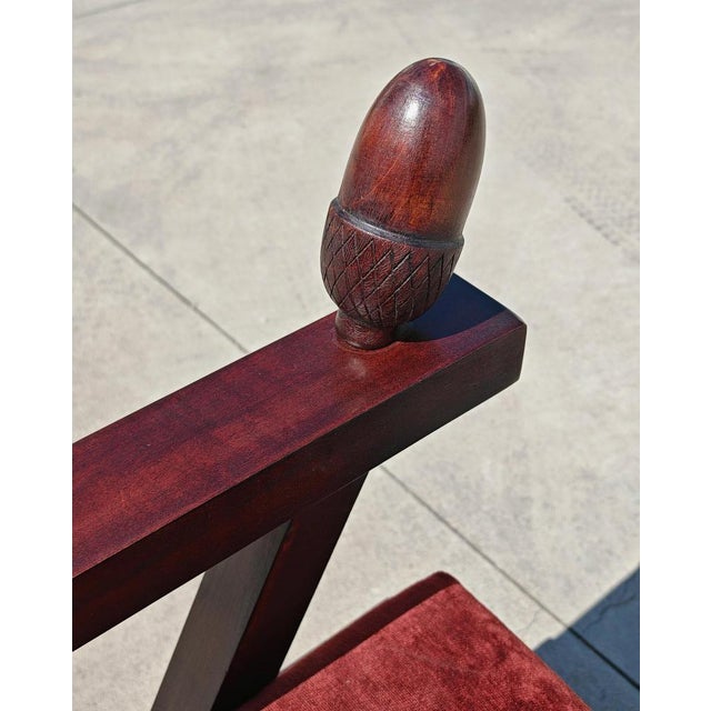 Set of Throne Shaped Hand-Carved Chairs in Stained Oak by Ettore Zaccari, 1970s For Sale - Image 13 of 14