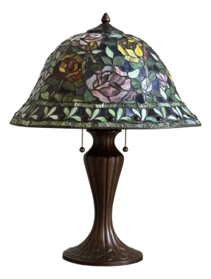 Late-20th Century Art Nouveau Tifffany-Style Stained Glass Table Lamp