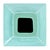 Square Turquoise Ceramic Vase For Sale - Image 3 of 6