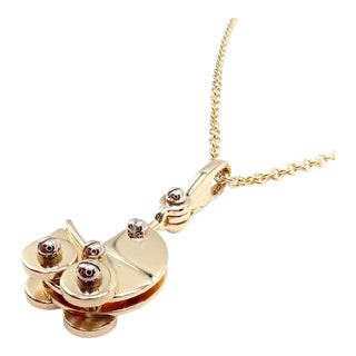 Cartier 18k Yellow Gold Baby Carriage Stroller Charm Pendant Necklace For Sale