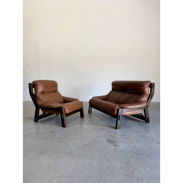 1970s Gerard Van Den Berg for Montis Attrb Dutch Brutalist Leather Sofa For Sale In Tampa - Image 6 of 12