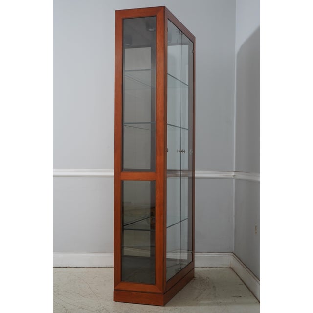 Arts & Crafts Stickley Cherry Tall Glass Door Curio Display Cabinet For Sale - Image 3 of 16