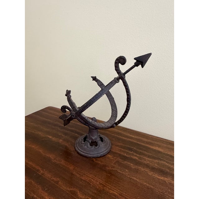 A stunning vintage English or French country or Neoclassical style iron garden armillary sundial with Roman numerals USA,...