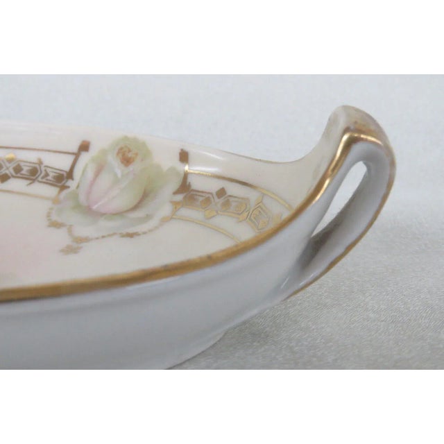 Ceramic Royal Rudolstadt Prussia Porcelain White Roses Small Serving Tray Dish For Sale - Image 7 of 13