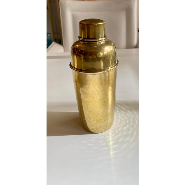 MCM Brass Cocktail Shaker in Hammered Finish, 1950s For Sale - Image 13 of 13