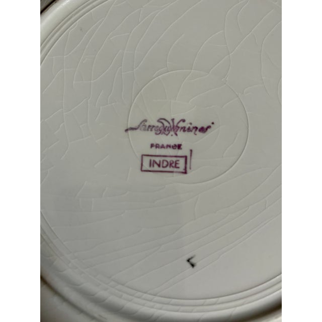 Antique White Mid-Century Sarreguemines Indre French Faience Fish Plates, Set of 3 For Sale - Image 8 of 10