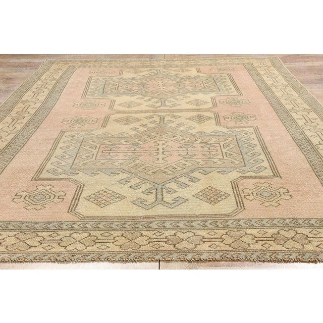 Pink Vintage Pink Persian Hamadan Rug, - 5'05 X 08'03 For Sale - Image 8 of 9
