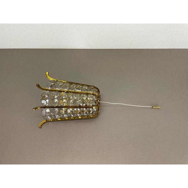 Vintage Austrian Wall Light in Brass and Crystal Glass from Bakalowits & Söhne, 1950s For Sale - Image 15 of 16