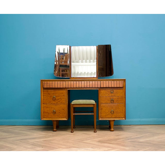 Mid-Century Modern Mid-Century Modern Satinwood Dressing Table by Andrew Milne for Heals, 1950s For Sale - Image 3 of 13
