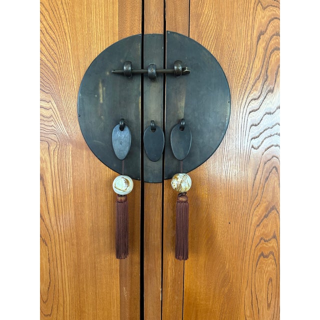 Early 20th Century Early 20th Century Chinese Wedding Storage Armoire and Trunk For Sale - Image 5 of 12