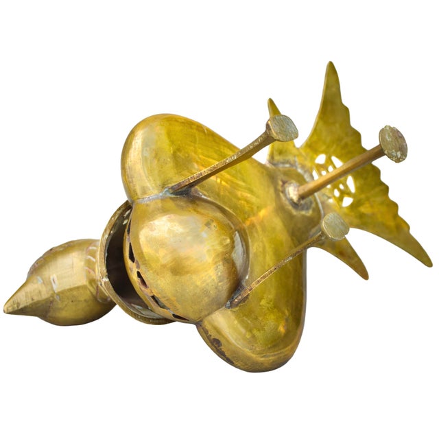 Early 20th Century Handmade Americana Brass Bird-Figurine Incense Burner For Sale - Image 10 of 10