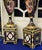 Sevres-Style Midnight Blue Porcelain Vase on Pedestal With Gold Leaf Details & French Court Scenes For Sale - Image 9 of 9