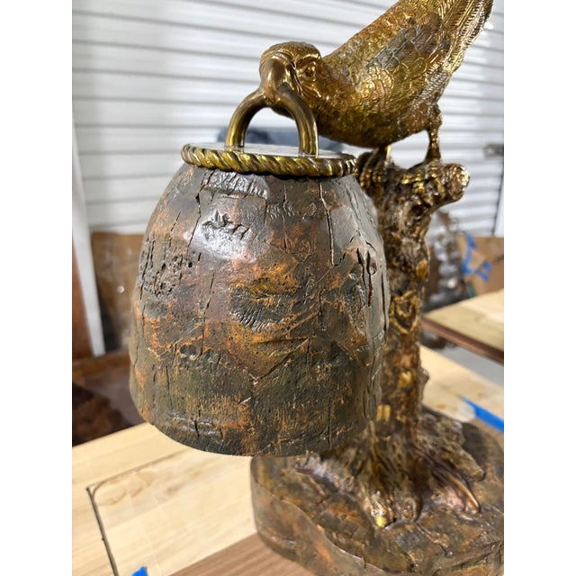 Late 20th Century Late 20th Century Iron Bird Lamp on a Base For Sale - Image 5 of 8