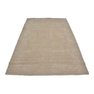 1960s Tan Colour Handknotted Area Carpet For Sale