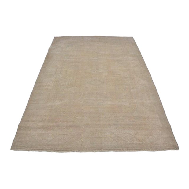 1960s Tan Colour Handknotted Area Carpet For Sale